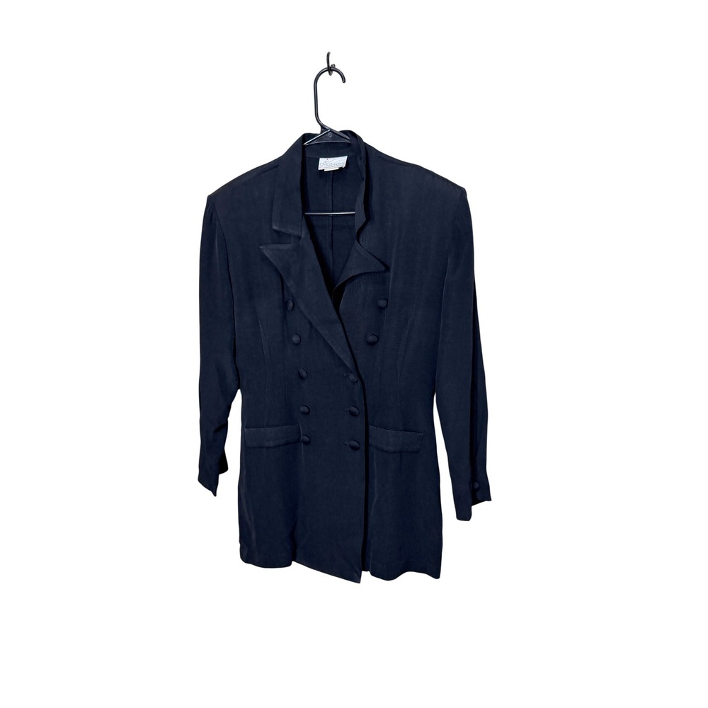 Vintage‎ Dani Michaels Womens Double Breasted Blazer Black Size 9/10